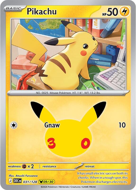 Pikachu 031/128 from ME: 30th Celebration