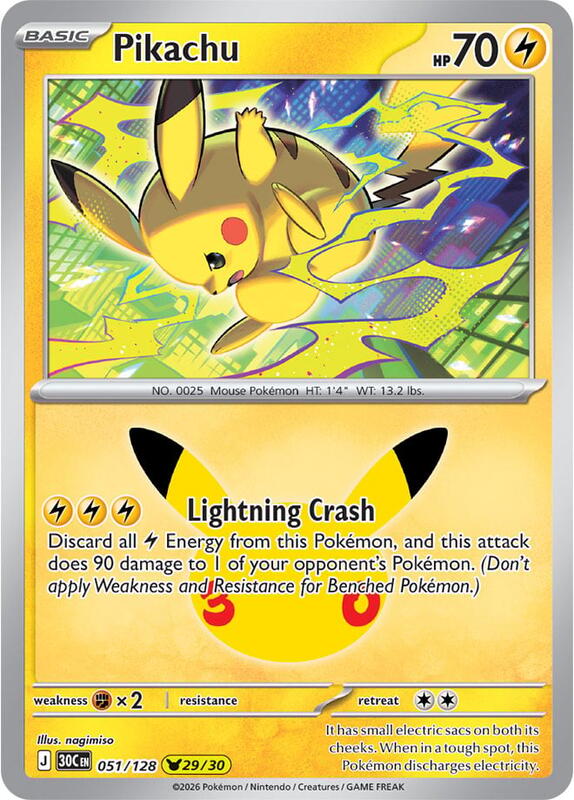 Pikachu 051/128 from ME: 30th Celebration