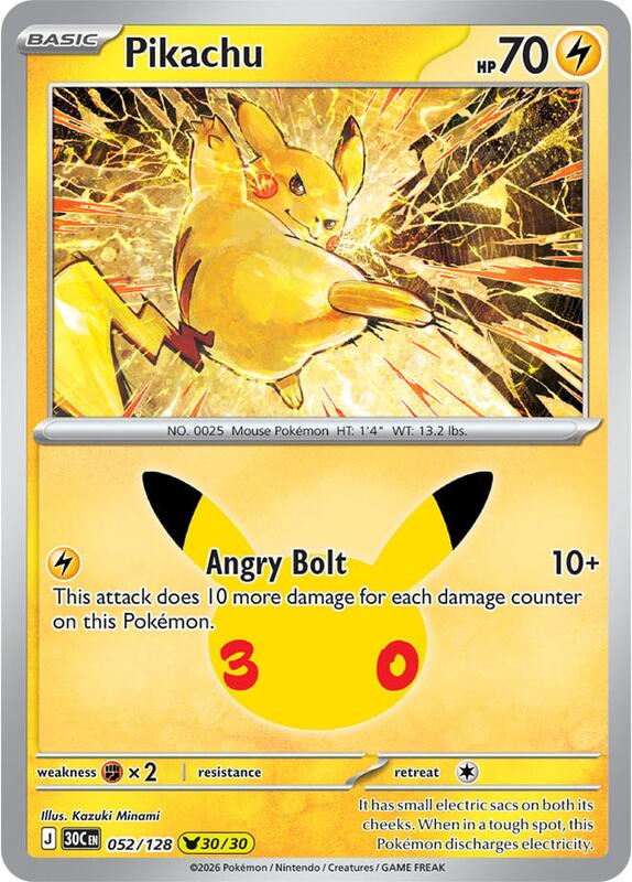 Pikachu 052/128 from ME: 30th Celebration