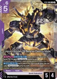 Unicorn Gundam 02 Banshee (Destroy Mode) - Gundam Card Game Starter Deck 12: Raging Onslaught trading card