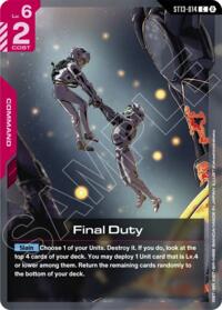 Final Duty - Gundam Card Game Starter Deck 13: Silent Barrage trading card