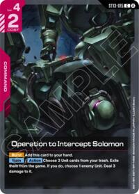 Operation to Intercept Solomon - Gundam Card Game Starter Deck 13: Silent Barrage trading card
