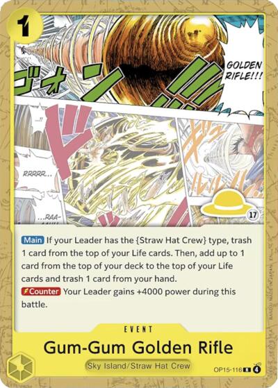 Carta Gum-Gum Golden Rifle (Luffy Deck) del set Set Sail Deck Set