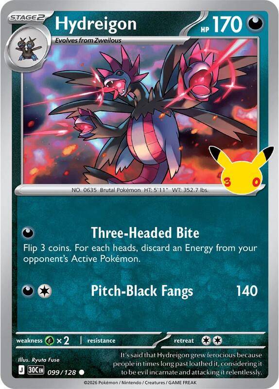 Hydreigon 099/128 — ME: 30th Celebration English