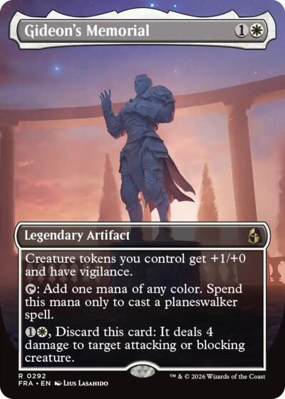 Gideon's Memorial (Borderless) from FRA #292, Magic: The Gathering card