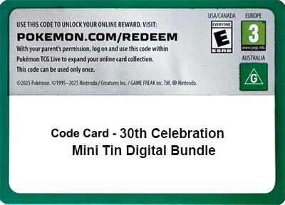 Code Card - 30th Celebration Mini Tin digital bundle — ME: 30th Celebration English