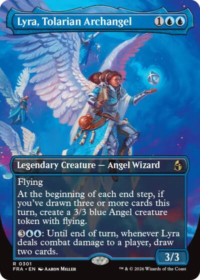 Lyra, Tolarian Archangel (Borderless) from FRA #301, Magic: The Gathering card