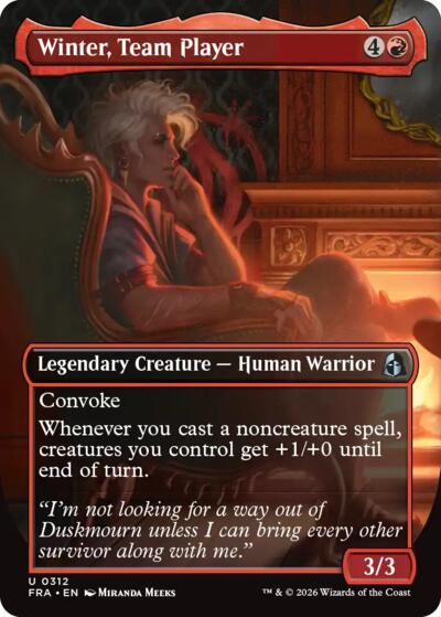 Winter, Team Player (Borderless) from FRA #312, Magic: The Gathering card