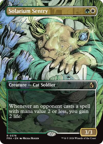 Solarium Sentry (Borderless) from FRA #376, Magic: The Gathering card