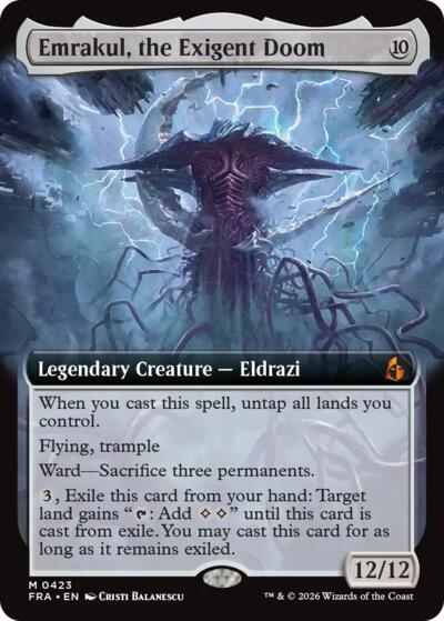 Emrakul, the Exigent Doom (Extended Art) from FRA #423, Magic: The Gathering card