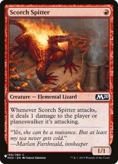 Scorch Spitter (The List) from LIST #M20-159, Magic: The Gathering card