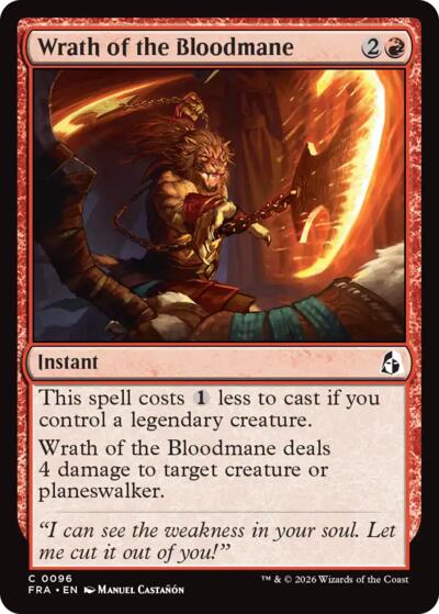 Wrath of the Bloodmane from FRA #96, Magic: The Gathering card
