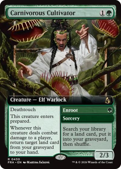 Carnivorous Cultivator (Extended Art) from FRA #430, Magic: The Gathering card