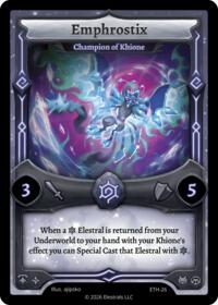 Emphrostix - Champion of Khione - Elestrals Shattered Stars - Ethereal trading card