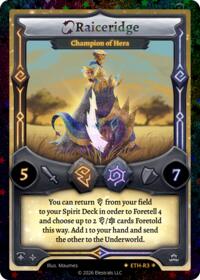 Raiceridge - Champion of Hera (Stellar) - Elestrals Shattered Stars - Ethereal trading card