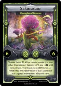 Sakurasaur - Champion of Demeter - Elestrals Divine Champions: Snowshade Starter Decks trading card