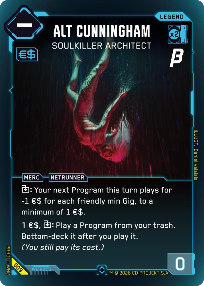 Alt Cunningham - Soulkiller Architect (Pre-Release Beta) — Cyberpunk TCG card