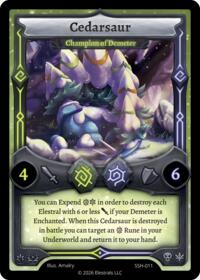 Cedarsaur - Champion of Demeter - Elestrals Divine Champions: Snowshade trading card