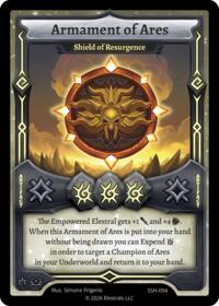 Armament of Ares - Shield of Resurgence - Elestrals Divine Champions: Snowshade trading card