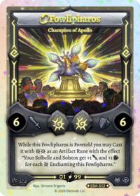 Fowlipharos - Champion of Apollo (Serialized) - Elestrals Divine Champions: Snowshade trading card