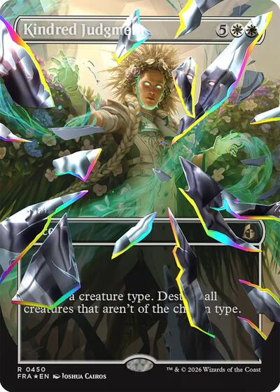 Kindred Judgment (Borderless, Facet Foil) from FRA #450, Magic: The Gathering card