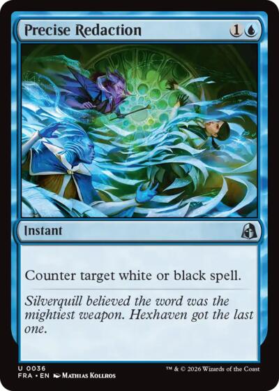 Precise Redaction from FRA #36, Magic: The Gathering card