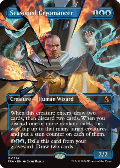 Seasoned Cryomancer (Borderless) from FRA #324, Magic: The Gathering card