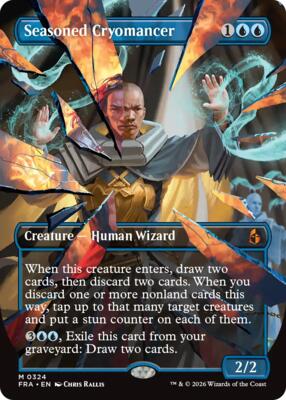 Seasoned Cryomancer (Borderless) (0324) #324 – Reality Fracture (Mythic)