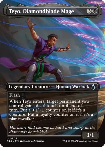 Teyo, Diamondblade Mage (Borderless) from FRA #306, Magic: The Gathering card