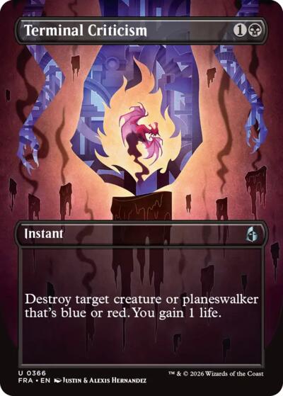 Terminal Criticism (Borderless) from FRA #366, Magic: The Gathering card
