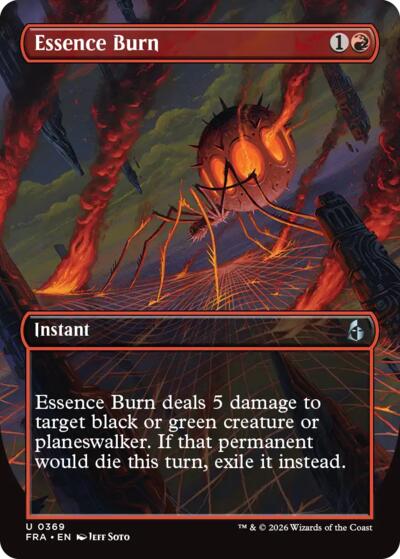Essence Burn (Borderless) from FRA #369, Magic: The Gathering card