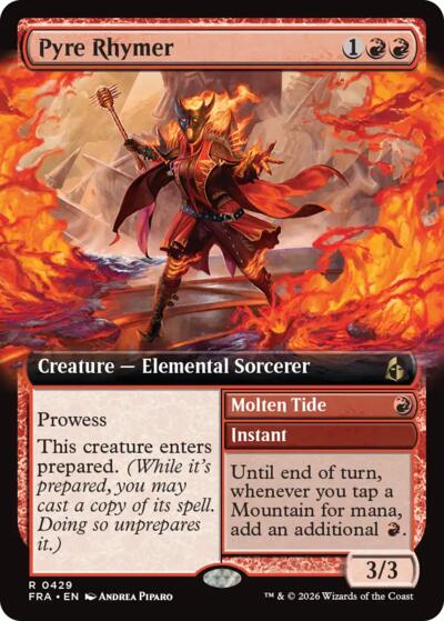 Pyre Rhymer (Extended Art) from FRA #429, Magic: The Gathering card