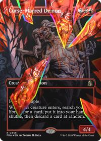 Curse-Marred Demon (Borderless) (Facet Foil) - Magic: The Gathering Reality Fracture trading card