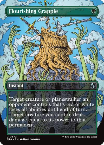 Flourishing Grapple (Borderless) from FRA #372, Magic: The Gathering card