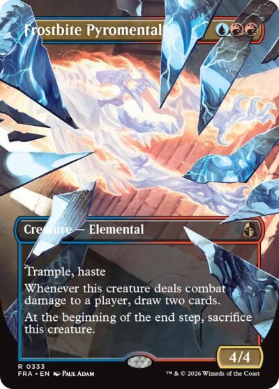 Frostbite Pyromental (Borderless) from FRA #333, Magic: The Gathering card