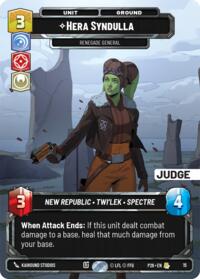 Hera Syndulla -  Renegade General - Star Wars: Unlimited Judge Promos trading card