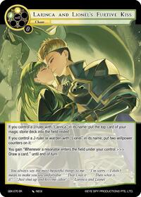 Larinca and Lionel's Furtive Kiss - Force of Will The Quest of the Seven Keys trading card