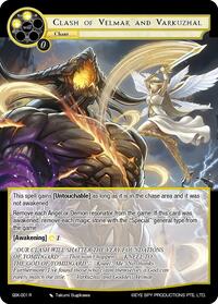 Clash of Velmar And Varkuzhal - Force of Will The Quest of the Seven Keys trading card