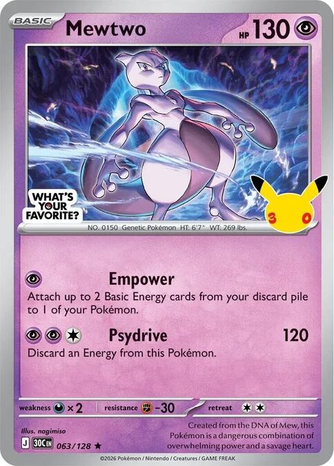 Mewtwo - 063/128 (What's Your Favorite Stamp) #063/128 — Miscellaneous Cards & Products