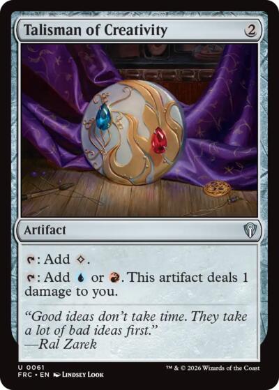 Talisman of Creativity from FRC #61, Magic: The Gathering card