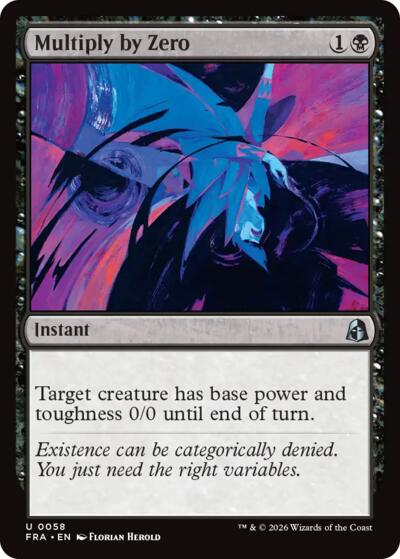 Multiply by Zero from FRA #58, Magic: The Gathering card