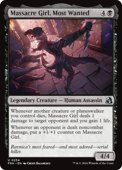 Massacre Girl, Most Wanted from FRA #234, Magic: The Gathering card