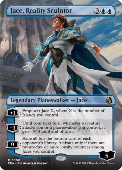Jace, Reality Sculptor (Borderless) from FRA #300, Magic: The Gathering card