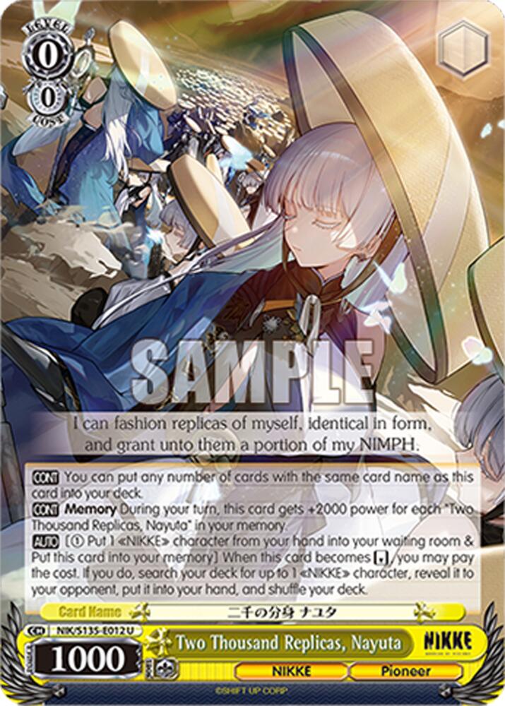 Two Thousand Replicas, Nayuta (GODDESS OF VICTORY: NIKKE Vol.2) — Weiss Schwarz card