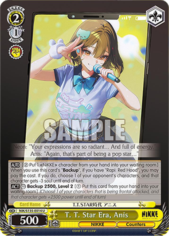 T. T. Star Era, Anis (GODDESS OF VICTORY: NIKKE Vol.2) — Weiss Schwarz card