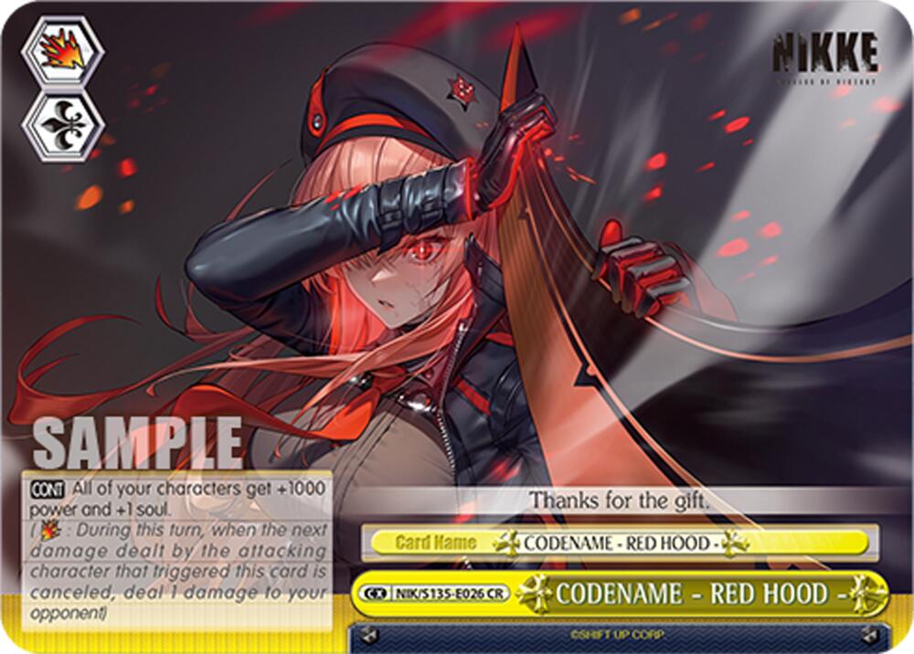 CODENAME - RED HOOD - (GODDESS OF VICTORY: NIKKE Vol.2) — Weiss Schwarz card