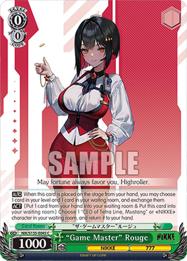 "Game Master" Rouge (GODDESS OF VICTORY: NIKKE Vol.2) — Weiss Schwarz card