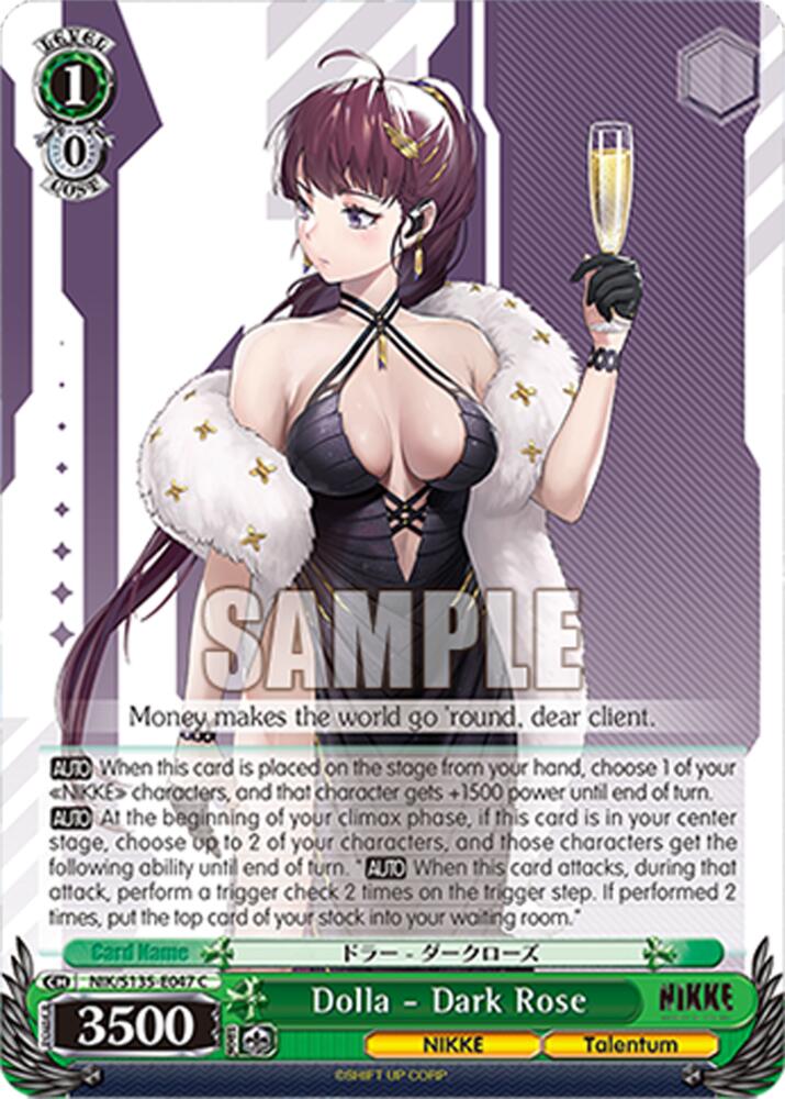 Dolla - Dark Rose (GODDESS OF VICTORY: NIKKE Vol.2) — Weiss Schwarz card