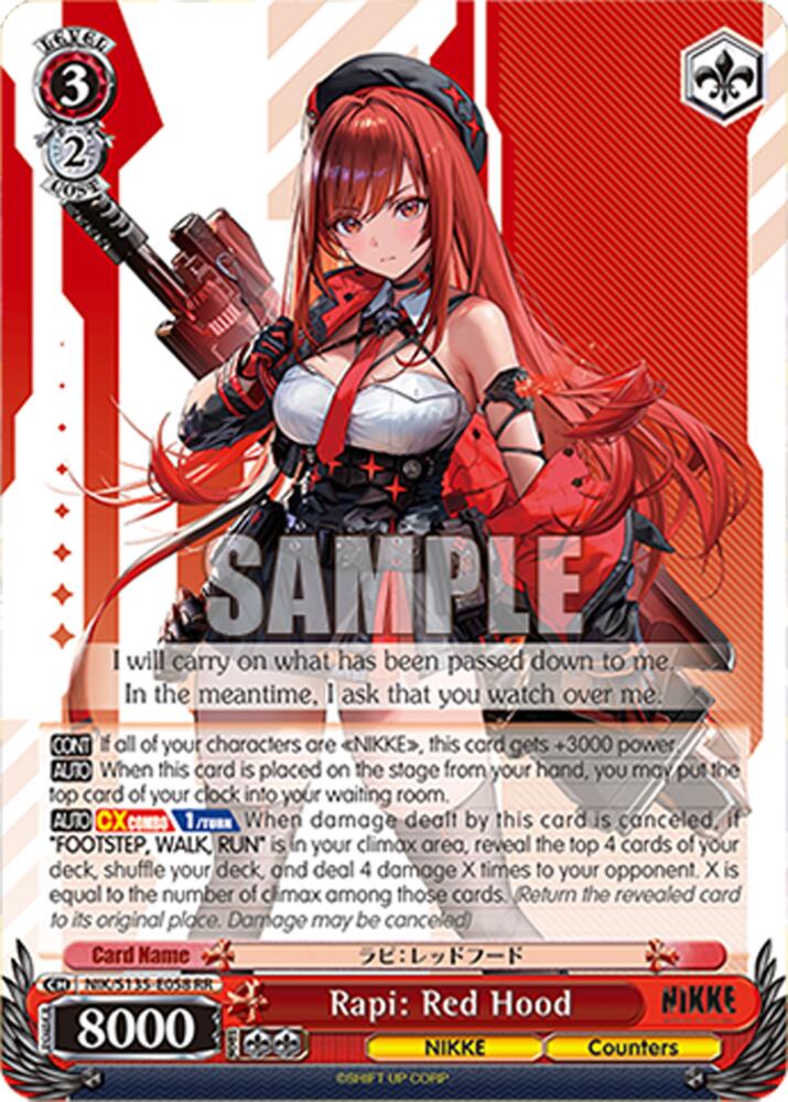 Rapi: Red Hood (GODDESS OF VICTORY: NIKKE Vol.2) — Weiss Schwarz card