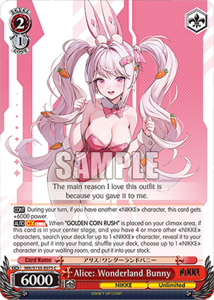 Alice: Wonderland Bunny (GODDESS OF VICTORY: NIKKE Vol.2) — Weiss Schwarz card